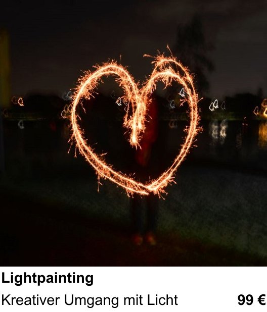 Praxisnaher Fotokurs Lightpainting in Düsseldorf