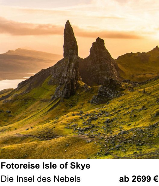 Inspirierender Fotoworkshop zu Fotoreise Isle of Skye: Die Insel des Nebels