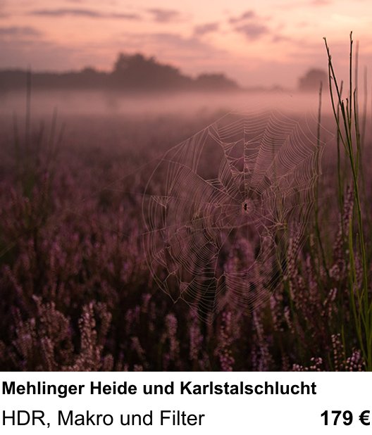 Inspirierender Fotoworkshop zu Mehlinger Heide und Karlstalschlucht: HDR, Makro und Filter